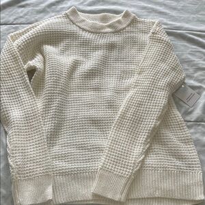 Cream Waffle-Knit Women's Sweater